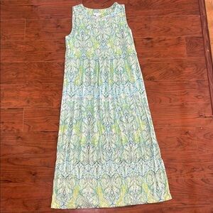 J. Jill Green and Blue Maxi Dress